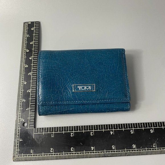 Tumi Bags Tumi Turquoise Blue Leather Trifold Wallet Poshmark